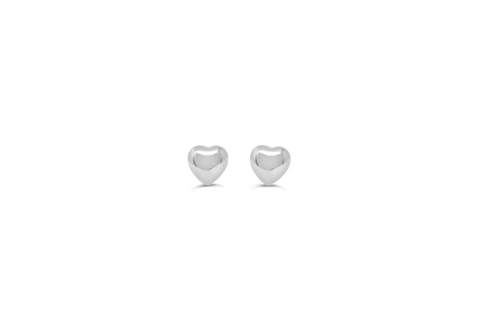 10K Delights White Gold Heart Shaped Stud Earrings