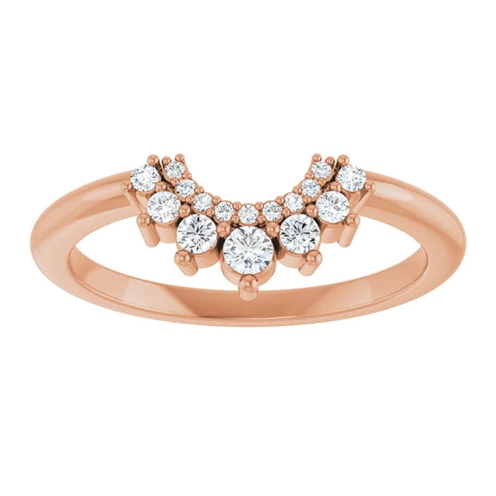 14K White, Yellow or Rose Gold 0.16cttw Diamond Ring - Earth Grown Diamonds /