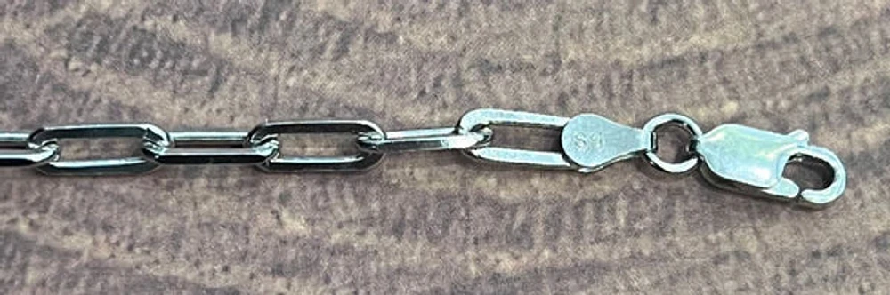 925 Sterling Silver 3.0mm Paperclip Link Bracelet - 7.0 Inches