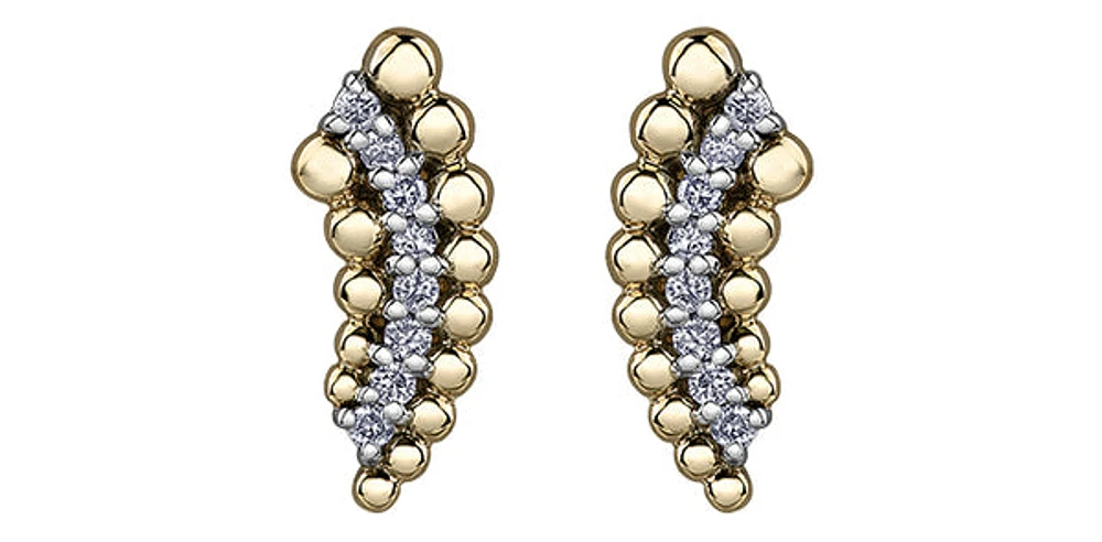 10K Yellow Gold 0.12cttw Diamond Earrings