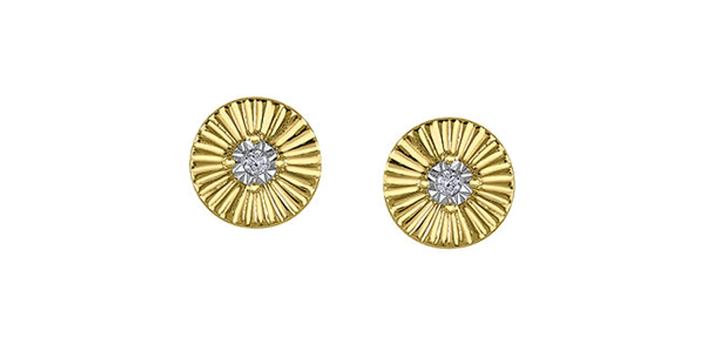 10K Yellow Gold cttw Diamond Stud Earrings