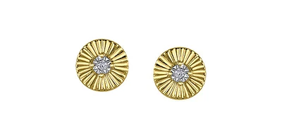 10K Yellow Gold cttw Diamond Stud Earrings
