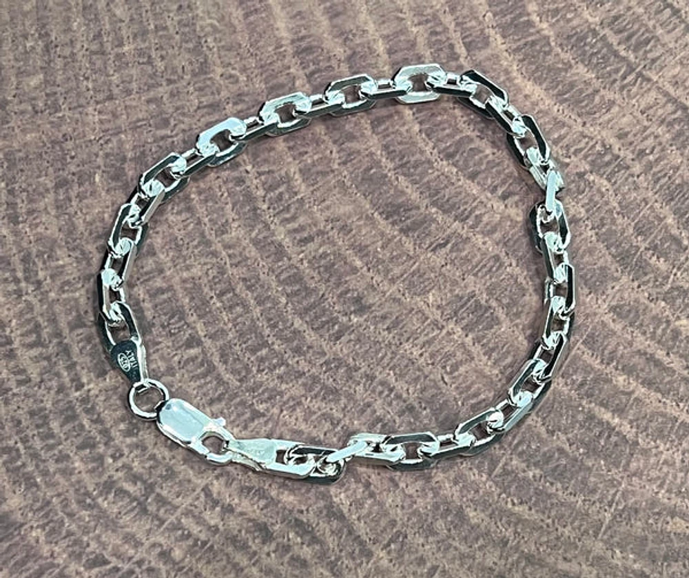 925 Sterling Silver 5.5mm Rolo Link Bracelet - 8.25 Inches