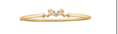 10K Yellow Gold 0.03cttw Diamond Cherub Ring, 6 - /
