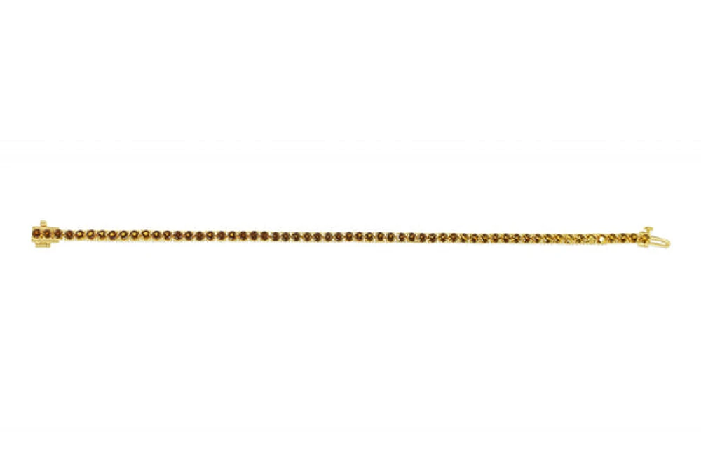 Sterling Silver with 14K Gold Plate Lab Created Citrine Bracelet - November Birthstone