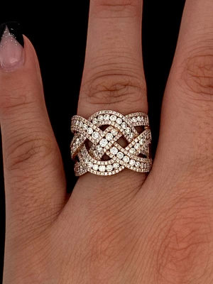 14K Rose Gold cttw White Diamond Ring