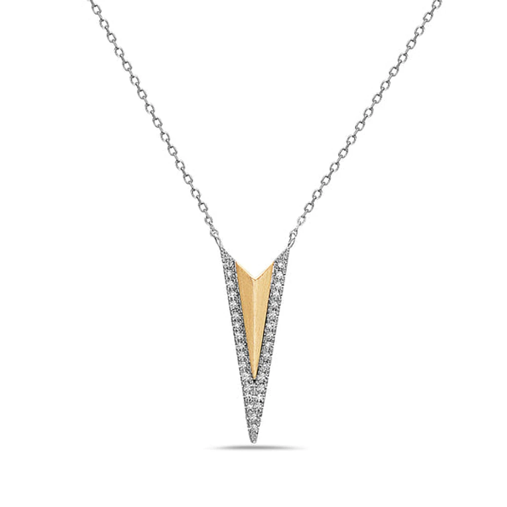 14K White and Yellow Gold Diamond Pendant