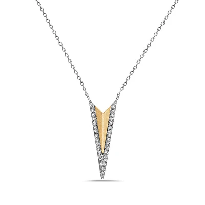 14K White and Yellow Gold Diamond Pendant
