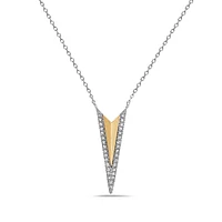 14K White and Yellow Gold Diamond Pendant