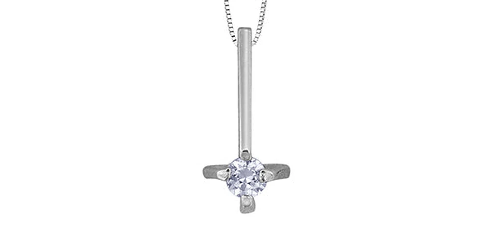 10K White Gold 0.035 cttw Diamond Pendant