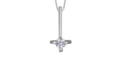 10K White Gold 0.035 cttw Diamond Pendant