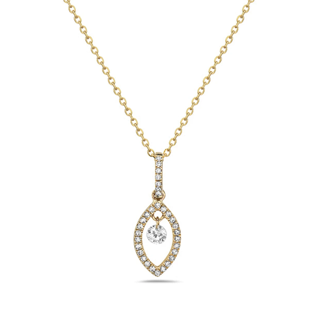 14K Gold Diamond Pendant