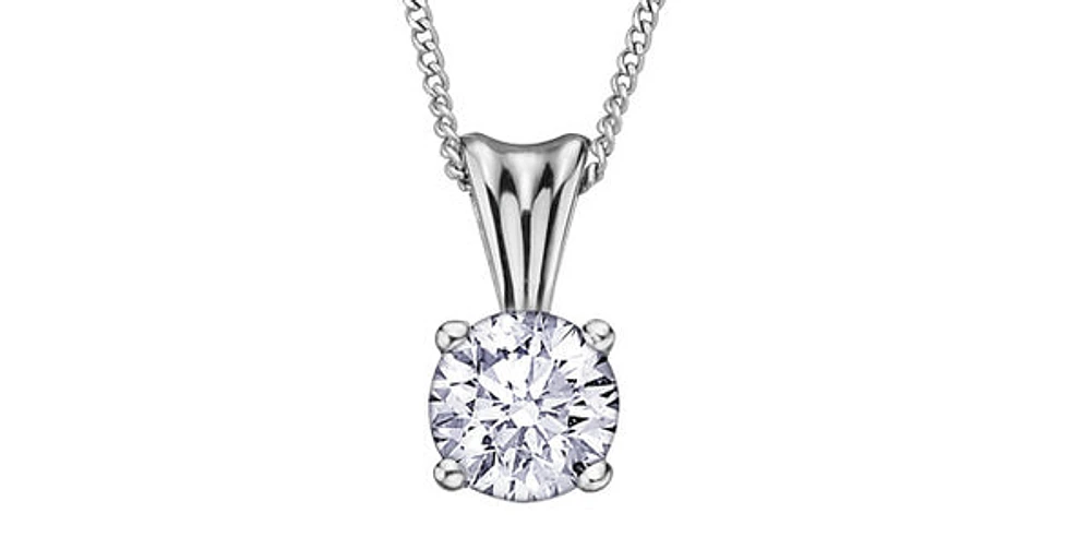 14K White Gold 0.50cttw Canadian Diamond Pendant