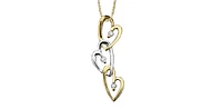 10K Yellow and White Gold 0.06cttw Canadian Diamond Heart Pendant, 18"