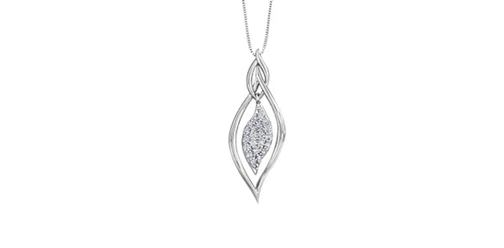 10K White Gold cttw Diamond Pendant