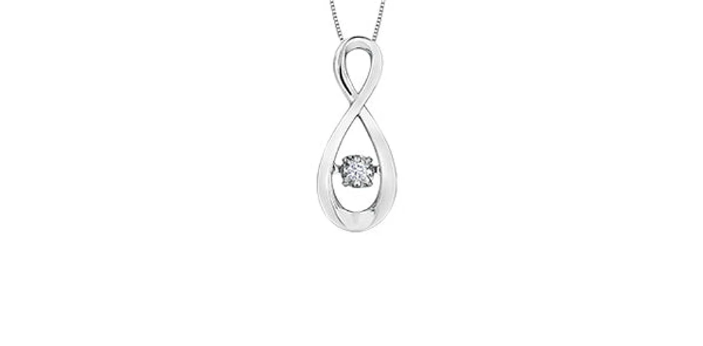 10K White Gold cttw Diamond Pulse Pendant