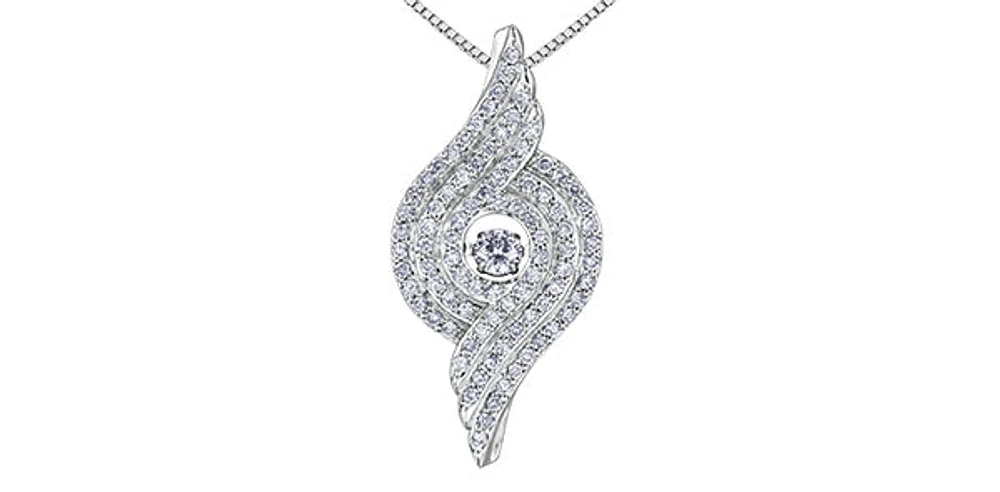 10K White Gold cttw Diamond "Pulse" Pendant