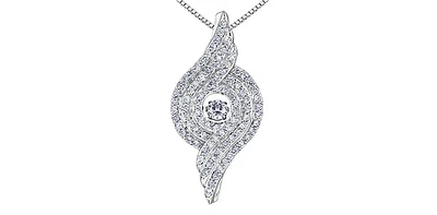 10K White Gold cttw Diamond "Pulse" Pendant