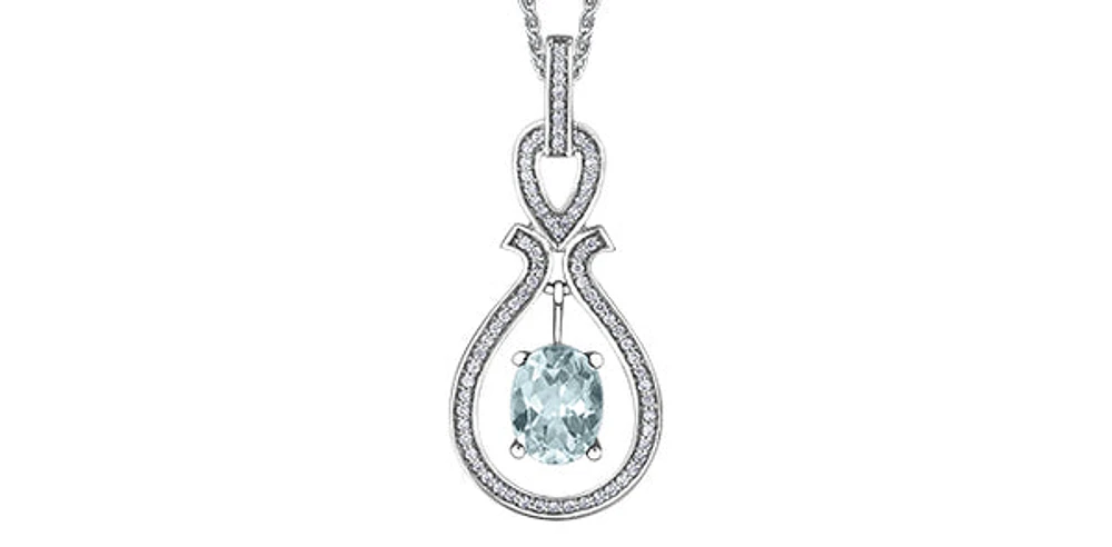 10k Gold Aquamarine Birthstone pendant