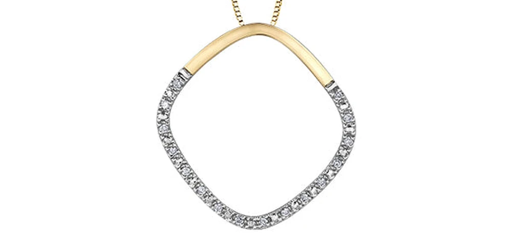10K White and Yellow Gold cttw Diamond Pendant