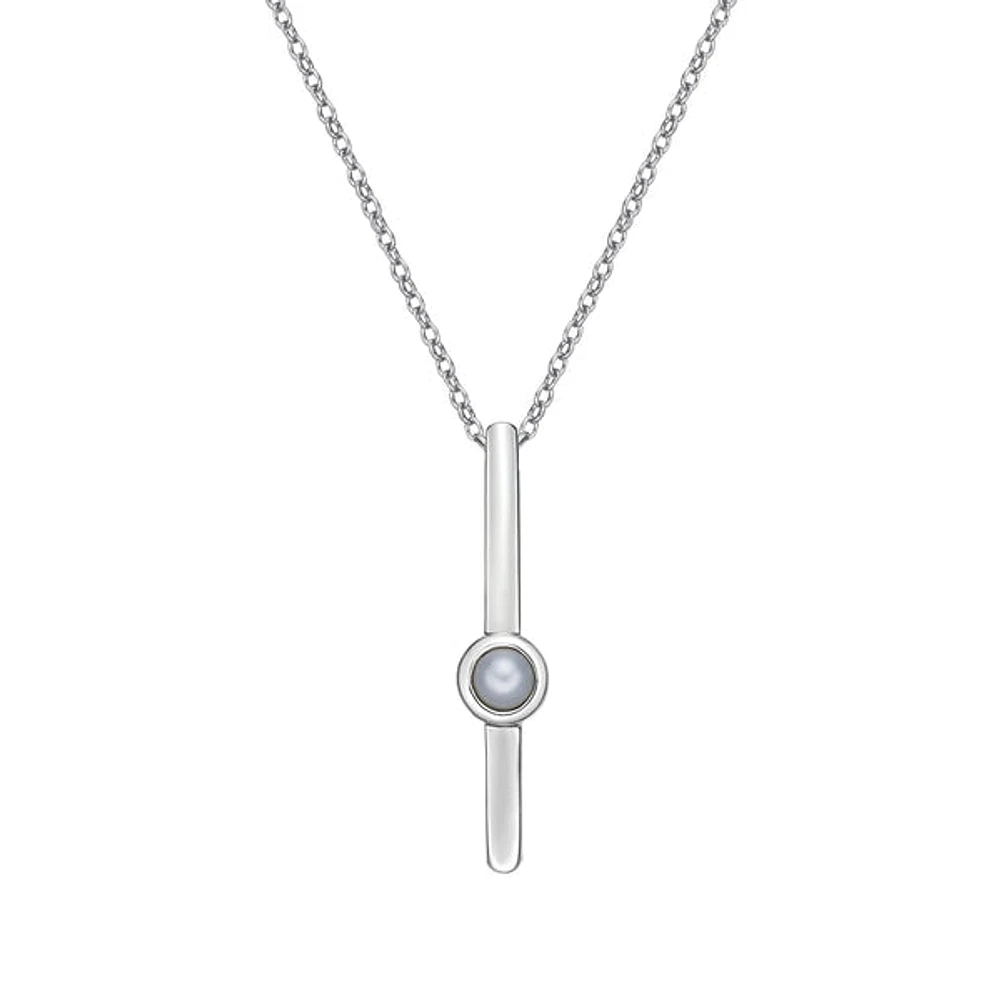 10K Gold Bezel-set Freshwater Pearl pendant (no chain