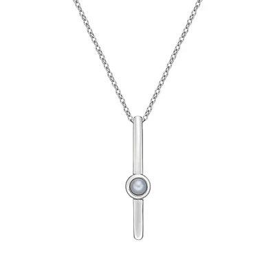 10K Gold Bezel-set Freshwater Pearl pendant (no chain