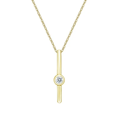 10K Yellow Gold Bezel-set Diamond pendant (no chain