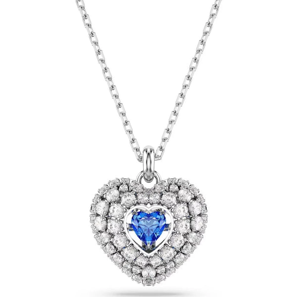 Swarovski - Hyperbola pendant, Heart, Blue, Rhodium plated - 5680403