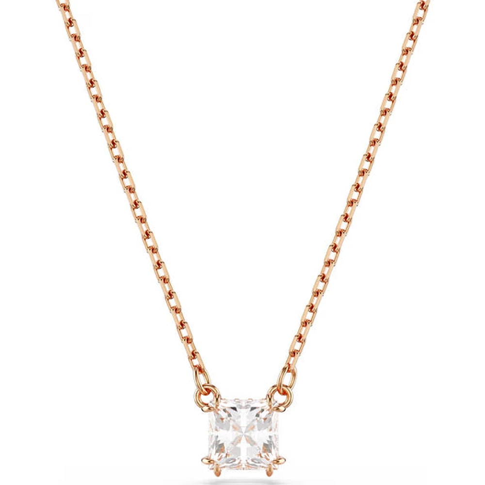 Swarovski - Stilla pendant, Square cut, White, Rose gold-tone plated 5701904