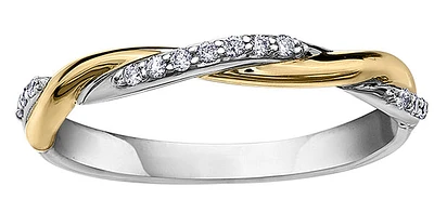 10K White and Yellow Gold cttw Diamond Ring