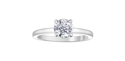 14K White Gold 1.01cttw Round Brilliant Cut Canadian Diamond Engagement Ring - /