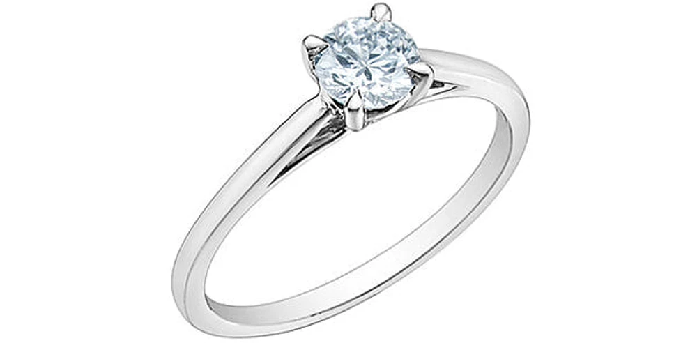 14K White Gold 1.00Cttw Lab Grown Round Brilliant Cut Diamond Engagement Ring