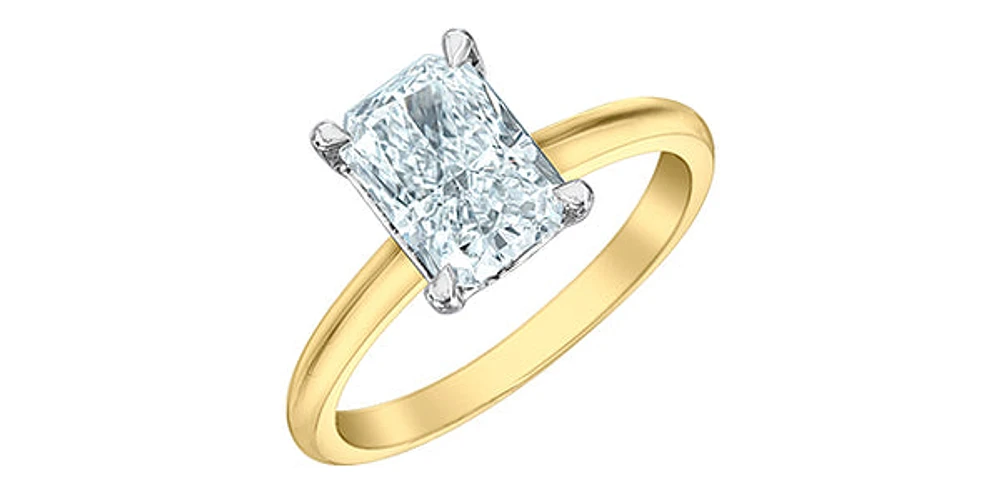 14K Yellow and White Gold 2.06cttw Radiant Lab Grown Diamond Engagement Ring - / 4.5
