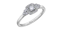10K White Gold 0.23cttw Canadian Diamond Engagement Ring, 6.5 - / 14K
