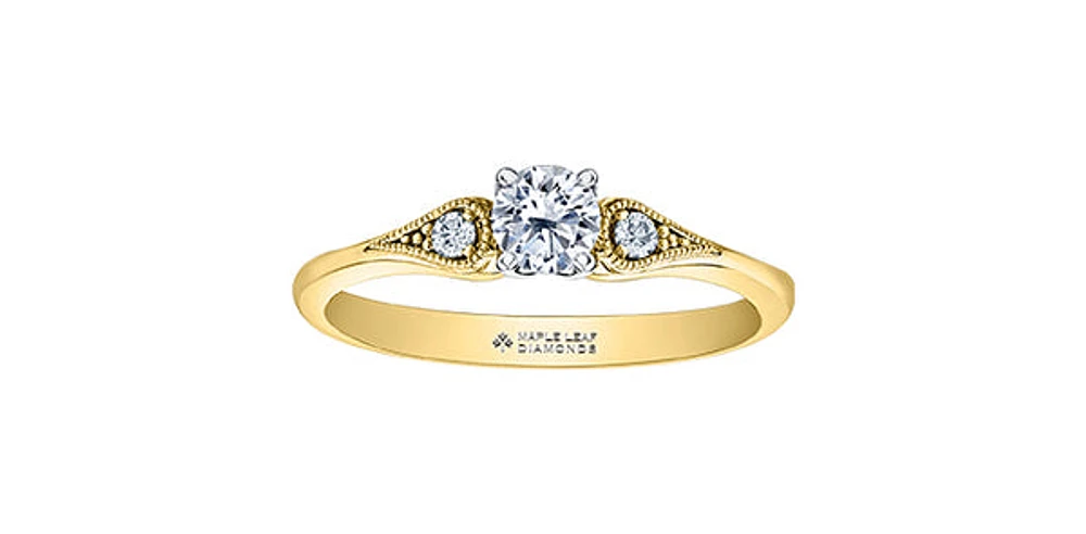 18K Yellow Gold 0.35cttw Canadian Diamond Engagement Ring - / 4.5
