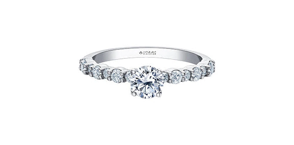 18K White Gold 1.10cttw Canadian Diamond Engagement Ring - / 4.5