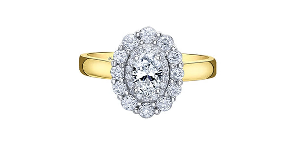 18K White & Yellow Gold /Palladium Alloy (Hypoallergenic) 1.13cttw Canadian Diamond Engagement Ring (Copy)