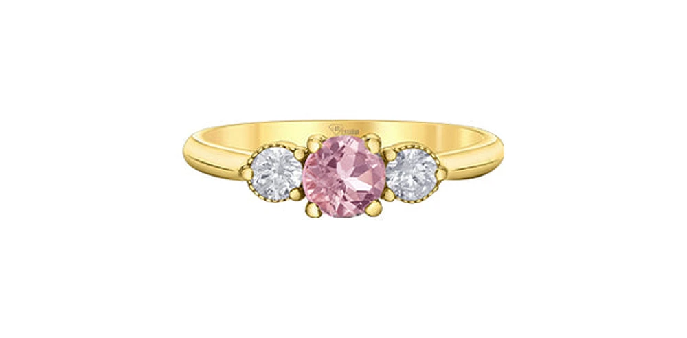 14K Yellow Gold Sapphire & Diamond Ring