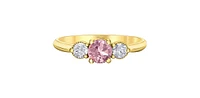 14K Yellow Gold Sapphire & Diamond Ring