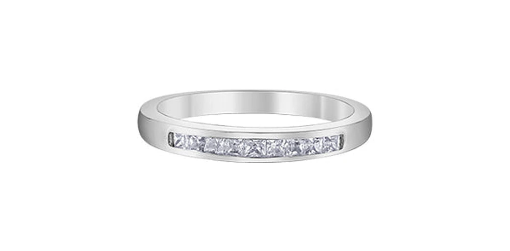 14K White Gold 0.25cttw Princess Cut Diamond Ring - /
