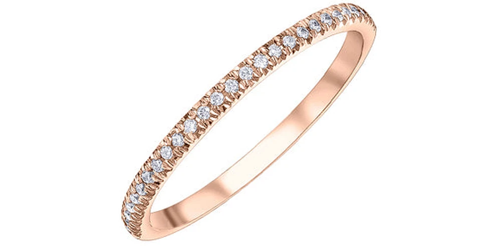 10K Rose Gold 0.15cttw Diamond Pave Ring - 4.5