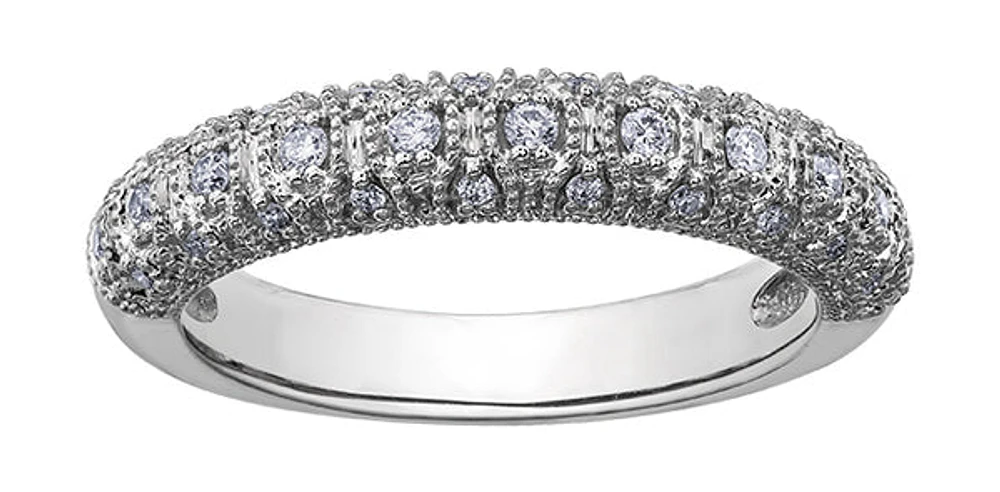 14K White Gold 0.20cttw Diamond Band - 4.5