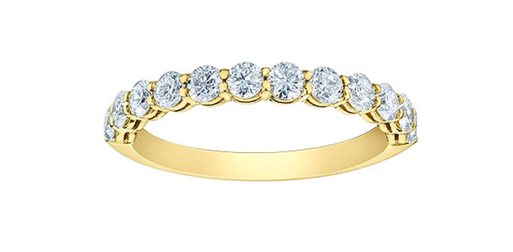 14K Yellow Gold 0.75cttw Lab Grown Diamond Band