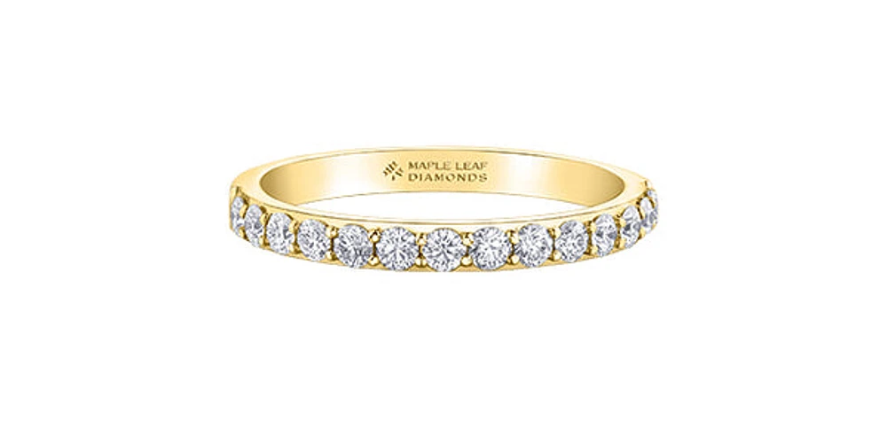 18K Yellow Gold 0.30cttw Canadian Diamond Band - size 6.5