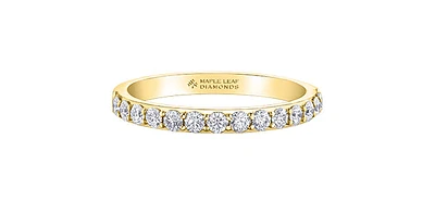 18K Yellow Gold 0.30cttw Canadian Diamond Band - size 6.5
