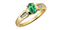 10K Yellow Gold Emerald & Diamond Ring
