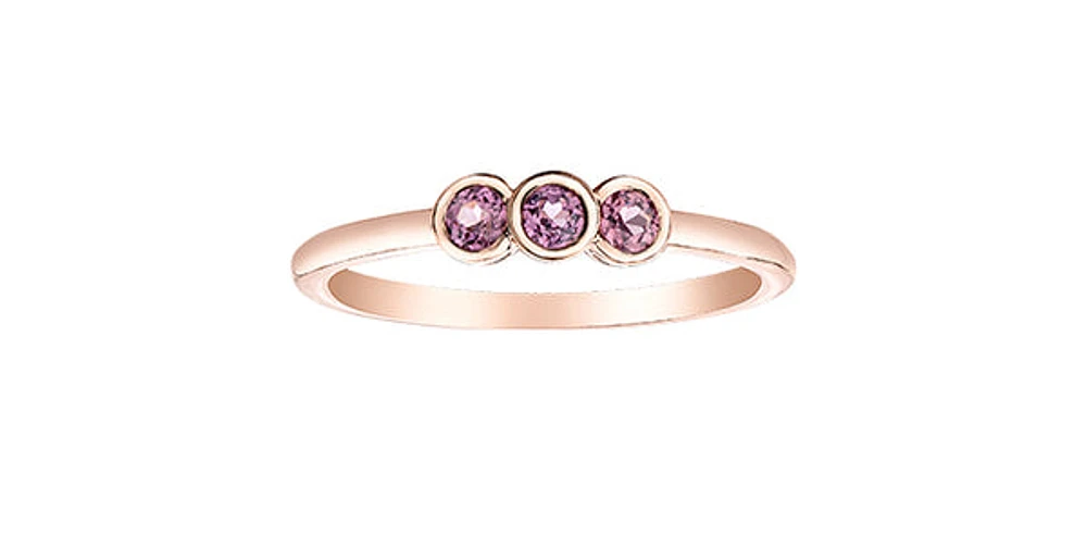 10K Rose Gold 0.30cttw Genuine Rhodalite Garnet Ring - 4.5