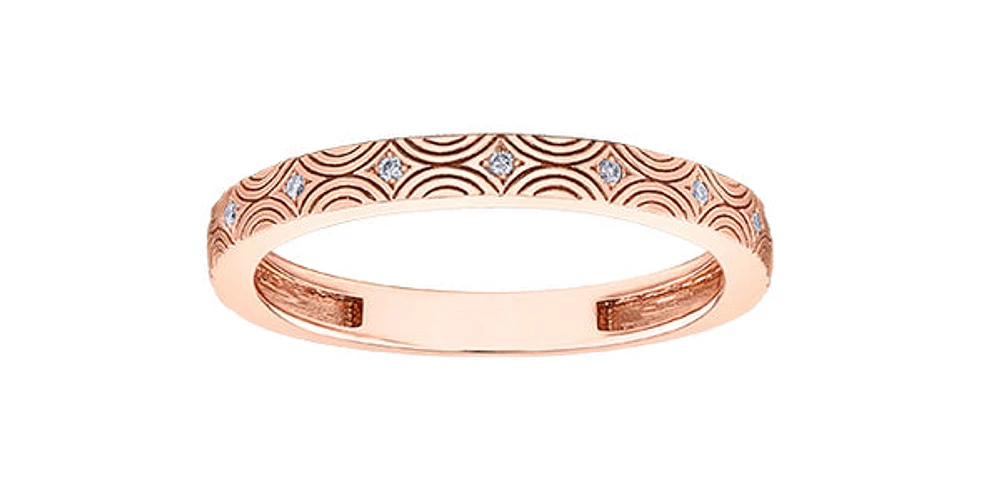10K Rose Gold 0.036cttw Diamond Ring - / 4.5