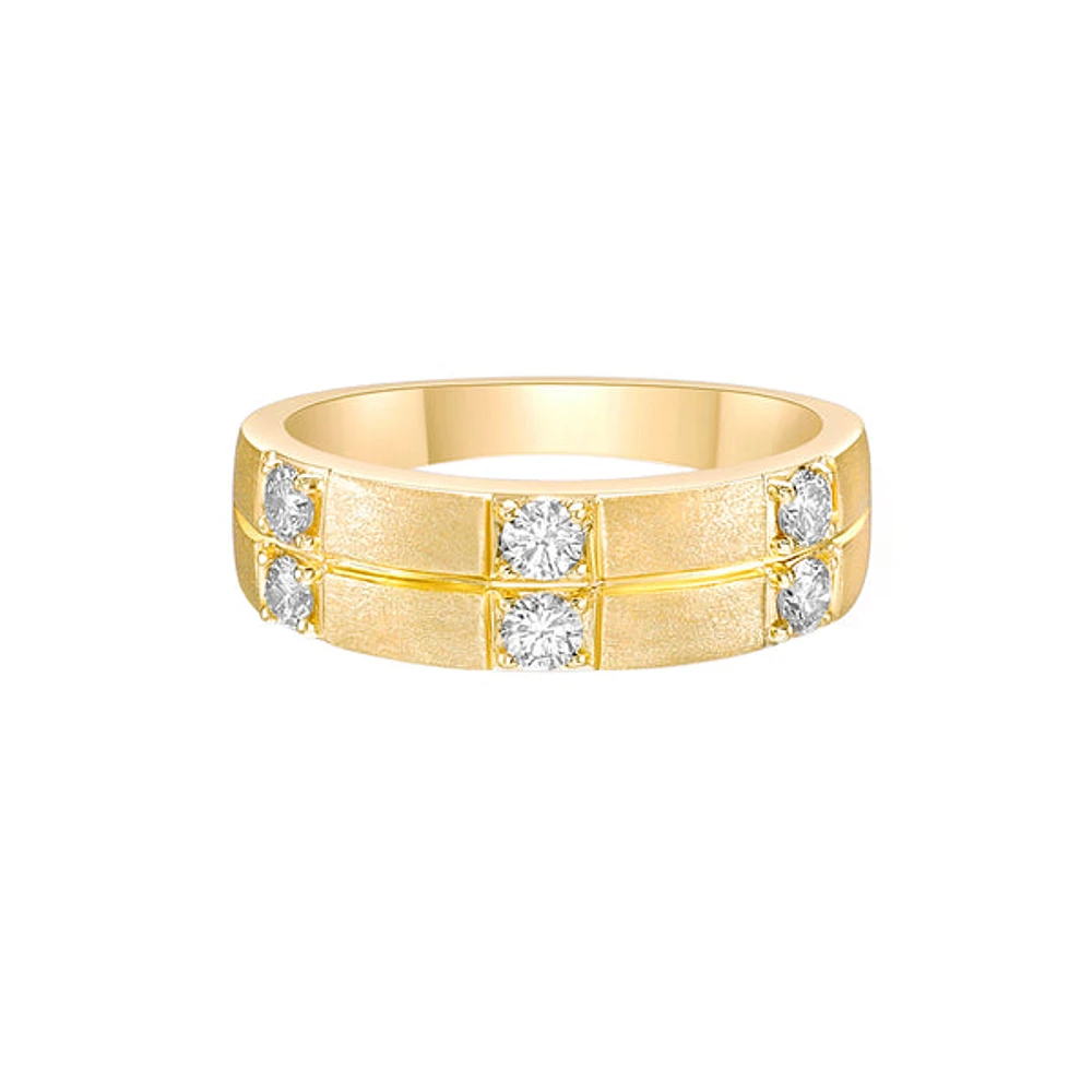 14K Yellow Gold Pave-set diamond band