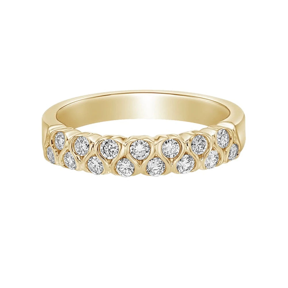 14K Yellow Gold Channel-set diamond band